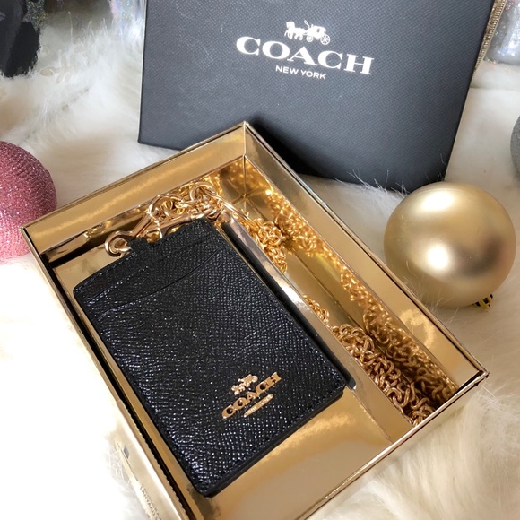 Coach NWT Black Lanyard Card Holder in Gift Box 🎁 - Picture 3 of 8